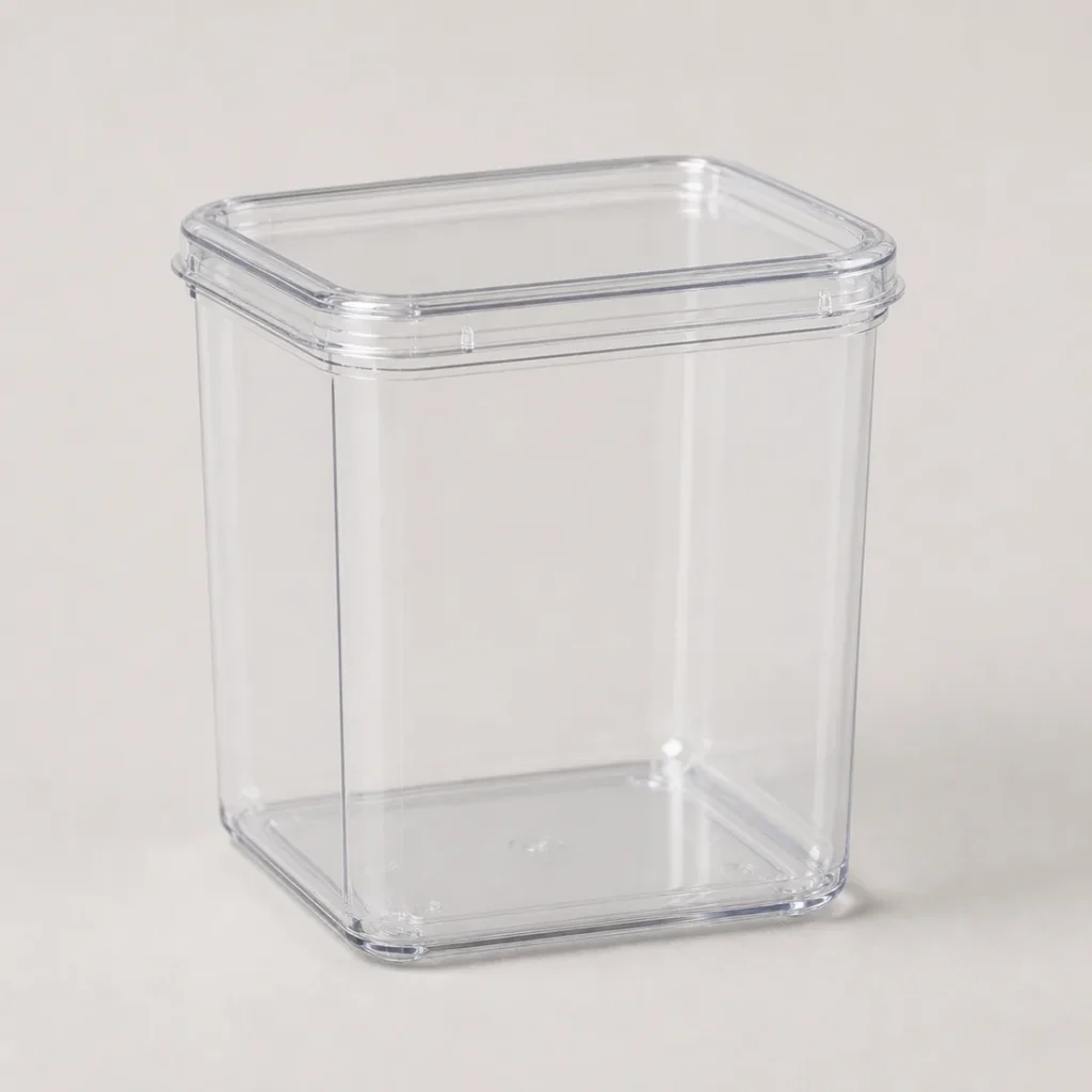 Unbranded clear PET container with fitted lid