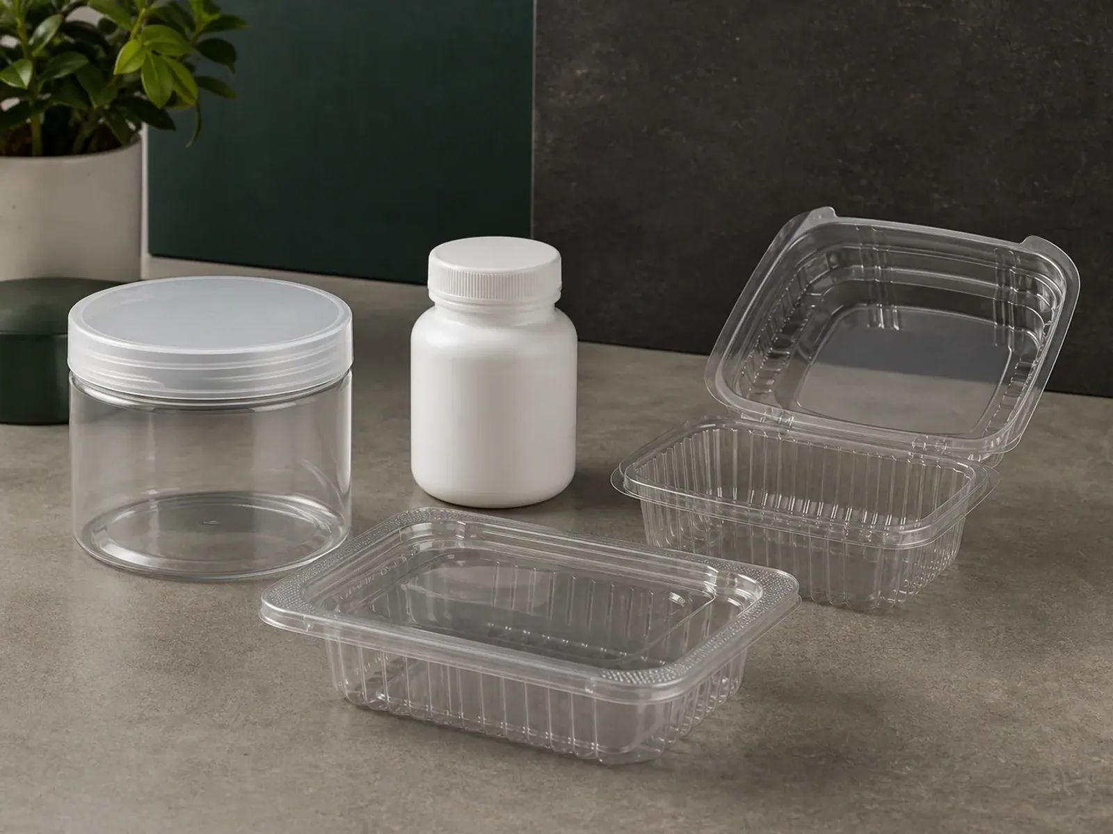 Custom plastic jars, containers and packaging components