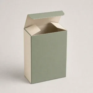 Unbranded sage and ivory folding carton color box