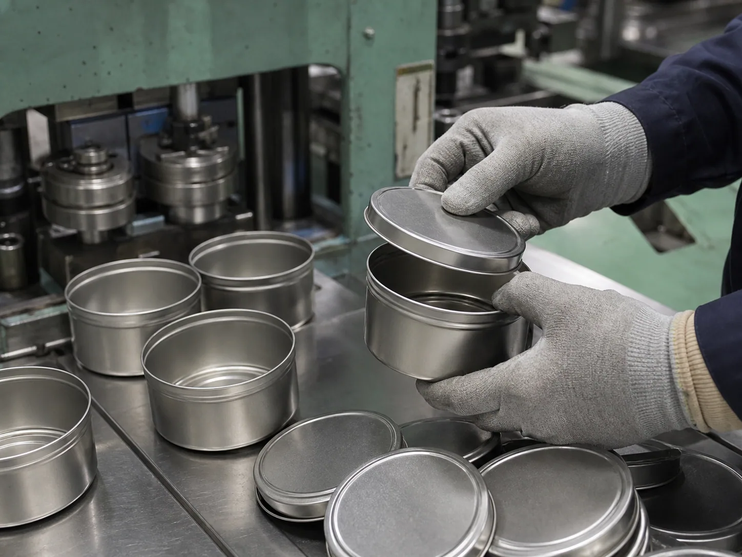 Metal tin forming and lid production process