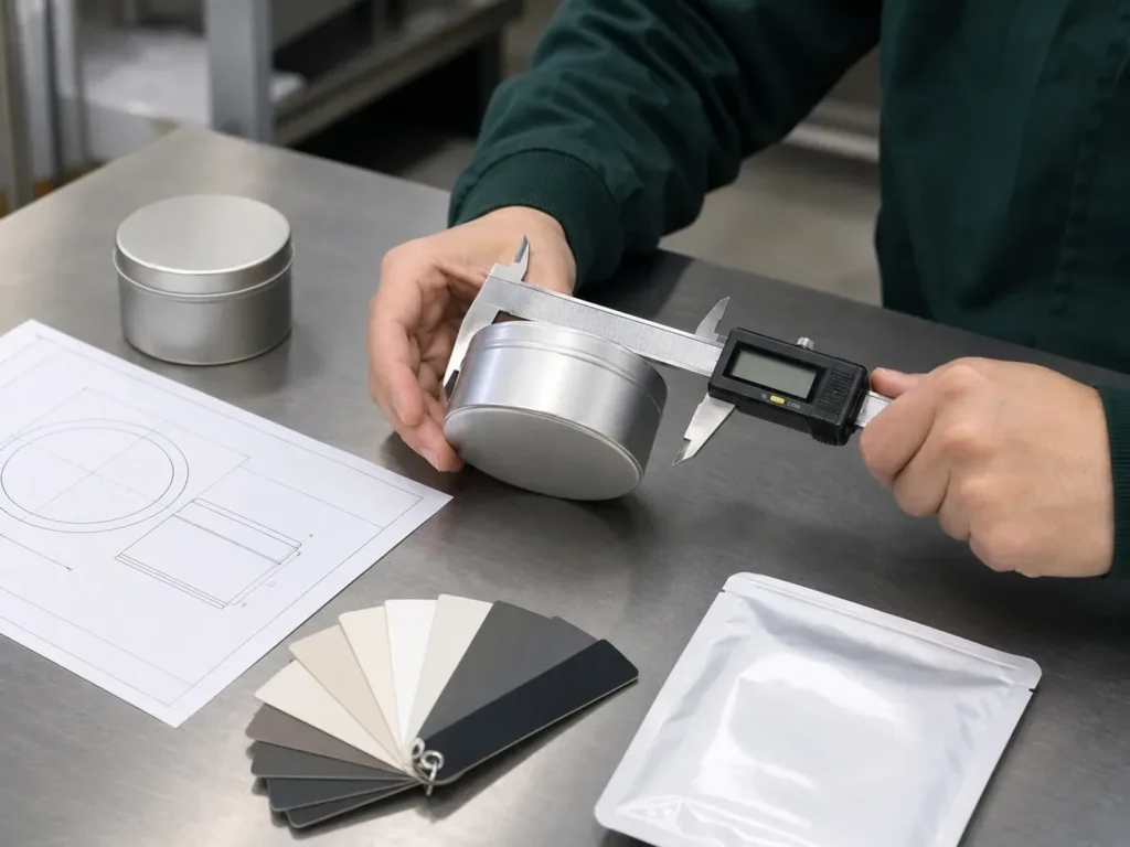 Packaging quality inspection using a digital caliper