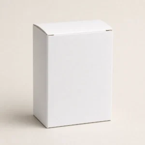 Unbranded white retail folding paperboard carton