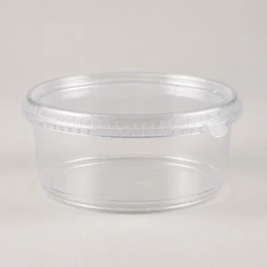 Unbranded clear tamper-evident deli container with locking rim