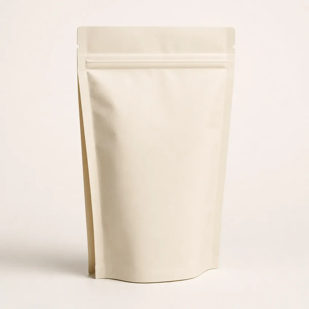 Unbranded matte zip-lock stand-up snack pouch
